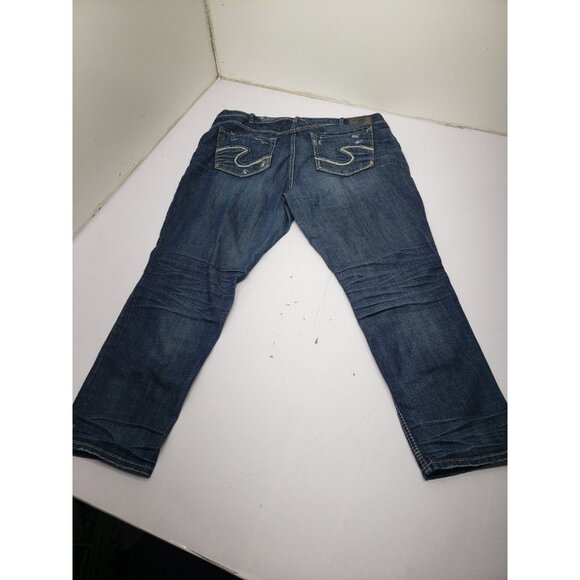 Silver Jeans Co. Womens Suki Ankle Slim Distressed Denim Blue Jeans Size 20 L27 - Picture 8 of 14